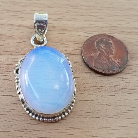 Sterling Silver Jewelry - **SOLD** 925 Sterling Silver Large Opalite Pendant